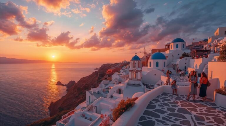 Oia Sunset Over Blue-Domed Churches