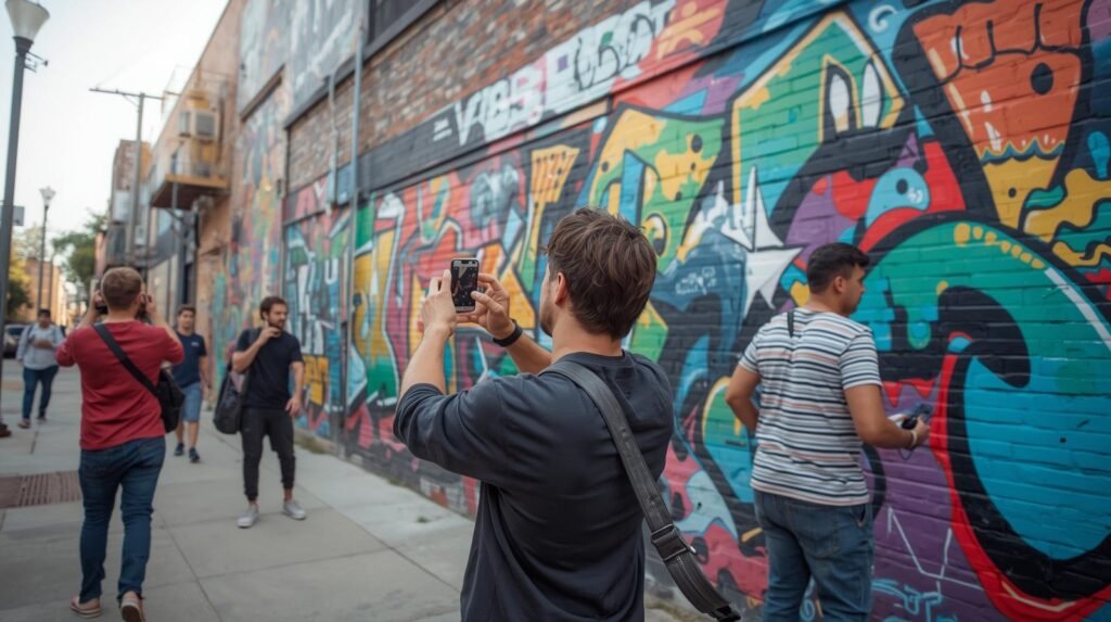 “Colorful murals in ViBe Creative District Virginia Beach”