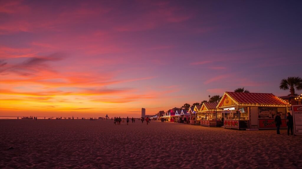 Sunset view over Virginia Beach shoreline during Seafood Festival