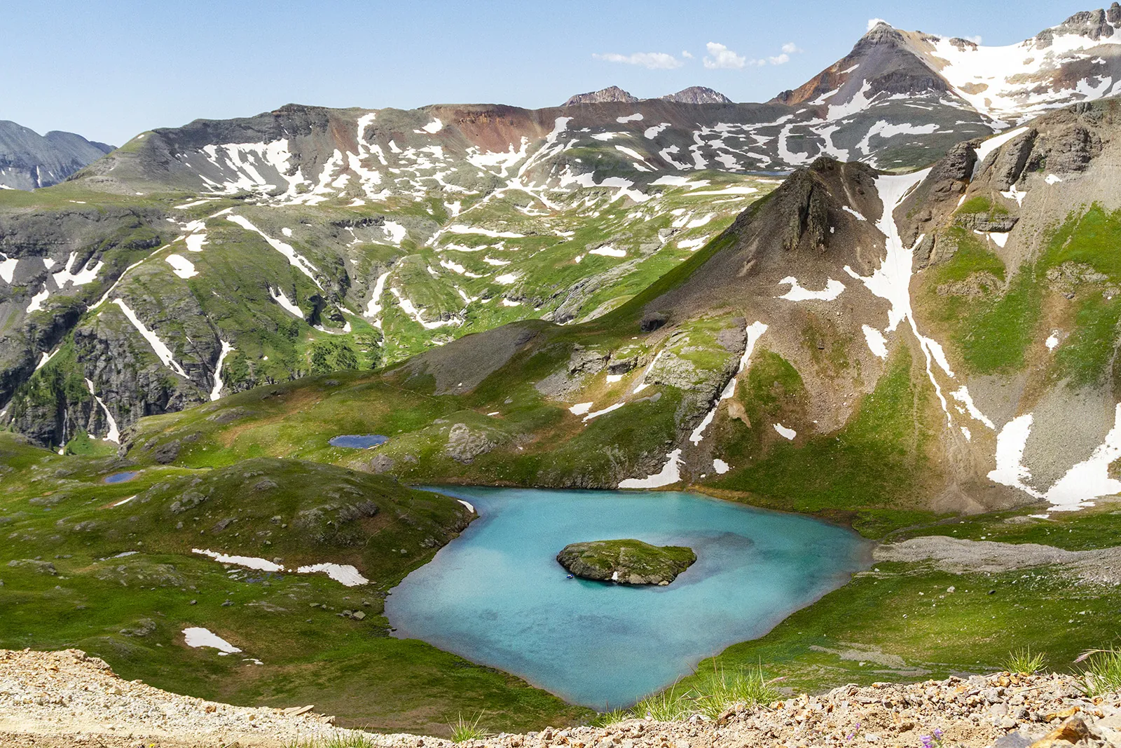 Maroon Bells peaks reflected in Maroon Lake near Aspen