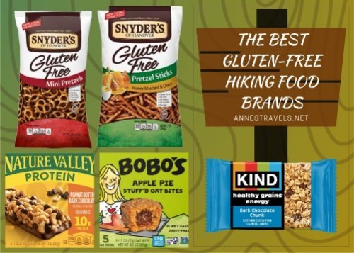 A selection of healthy gluten-free snacks arranged for a sustainable outdoor hiking trip.